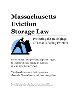 Massachusetts Eviction Storage Law