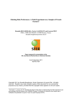 Eliciting Risk Preferences: A Field Experiment on a Sample of