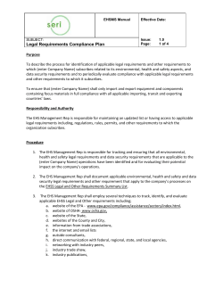 Legal and Other Requirements Identification Procedure