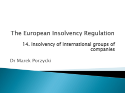 Insolvency proceedings against members of a group of companies