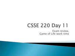 Exam review, Game of Life work time - Rose