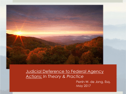 Judicial Deference to Federal Agency Actions: In