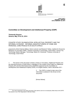 Section III: Innovation in informal manufacturers of home