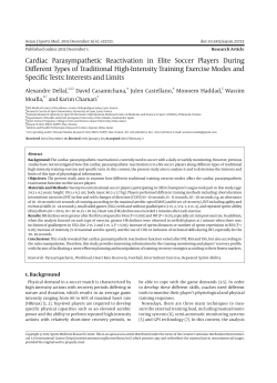 Cardiac Parasympathetic Reactivation in Elite Soccer Players