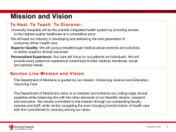 Service Line Mission and Vision