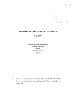 HEISENBERG PROOF OF THE BALIAN