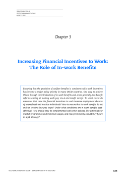 Increasing Financial Incentives to Work: The Role of In
