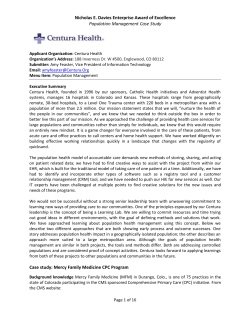 Read Centura`s Population Management Case Study