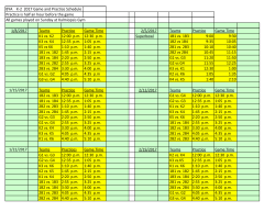 BYA K-2 2017 Game and Practice Schedule Practice is half an hour