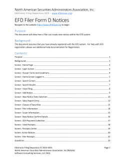 Filer FORM D Notices - Electronic Filing Depository