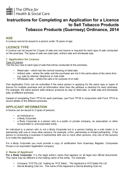 Form TC1A Application for a Licence to Sell Tobacco