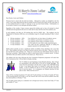 St Mary`s News Letter Website: www.stmarysmaltby.co.uk Dear
