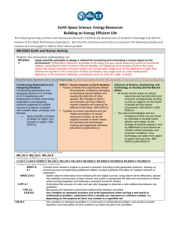 Earth Space Science &ndash; Energy Resources lesson plans