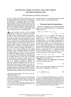 Rational Expectations and the Firm`s Dividend Behavior