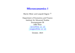 Microeconomics 1 - Institute for Advanced Studies (IHS)