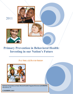 Primary Prevention in Behavioral Health
