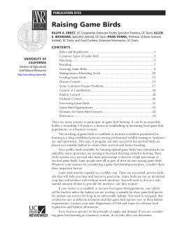 Raising Game Birds - ANR Catalog