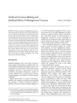 Artificial decision-making and artificial ethics: A management