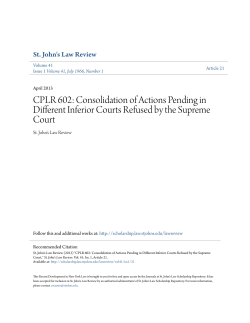 CPLR 602: Consolidation of Actions Pending in Different Inferior