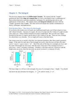 Chapter 3: The Integral
