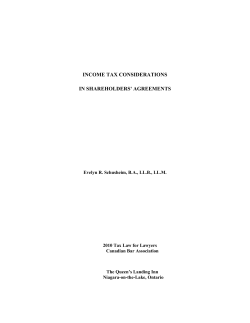 income tax considerations in shareholders` agreements