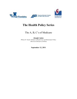 Joe Antos`s presentation on &ldquo;The A, B, C`s of