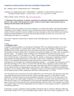 Competitive Location and Entry Deterrence in