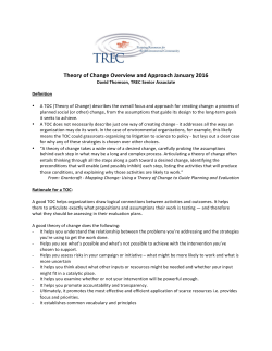 Theory of Change Approach - Training Resources for the