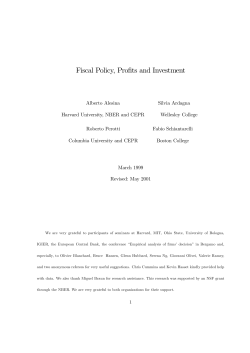 Fiscal Policy, Profits and Investment