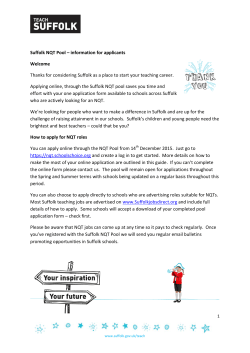 Suffolk NQT Pool - Rising High in Suffolk