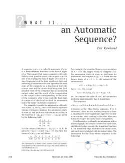 an Automatic Sequence?