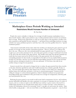 Marketplace Grace Periods Working as Intended