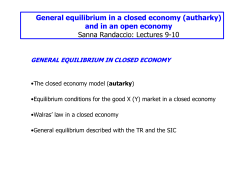General equilibrium in a closed economy (autharky) and in an open