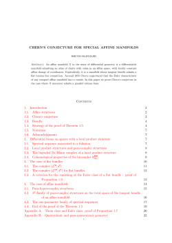 CHERN`S CONJECTURE FOR SPECIAL AFFINE - IMJ-PRG