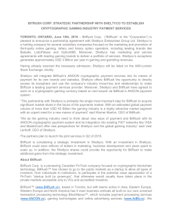 BitRush Corp. Strategic Partnership With Sheltyco