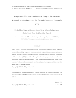 Integration of Structure and Control Using an Evolutionary Approach