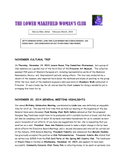 February/March 2015 - Lower Makefield Woman`s Club