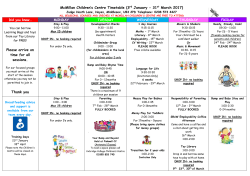 Children Centre Information - McMillan Early Childhood Centre