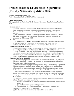 Protection of the Environment Operations (Penalty Notices