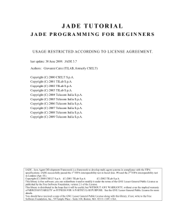 JADE TUTORIAL - Java Agent DEvelopment Framework