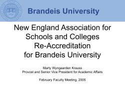 Feb. 3, 2005: Provost`s Presentation to the Faculty