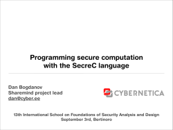 Programming secure computation with the SecreC language