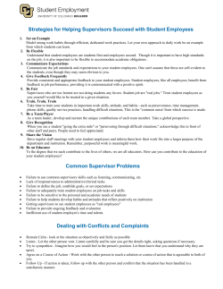 Strategies for Helping Supervisors Succeed with Student Employees