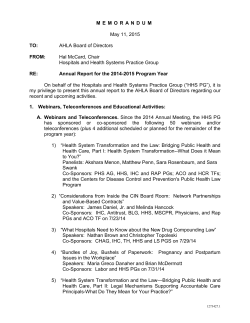 2014-2015 Annual Report - The American Health Lawyers Association