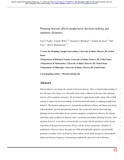 Planning horizon affects prophylactic decision-making and