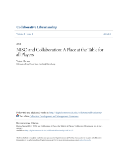 NISO and Collaboration: A Place at the Table for all Players