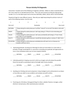 Person-Activity Fit Diagnostic