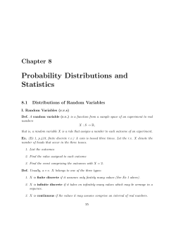 Probability Distributions and Statistics