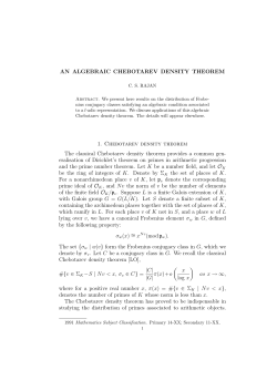 AN ALGEBRAIC CHEBOTAREV DENSITY THEOREM 1