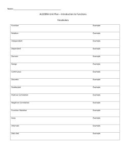 Unit 2A LINEAR Functions introduction